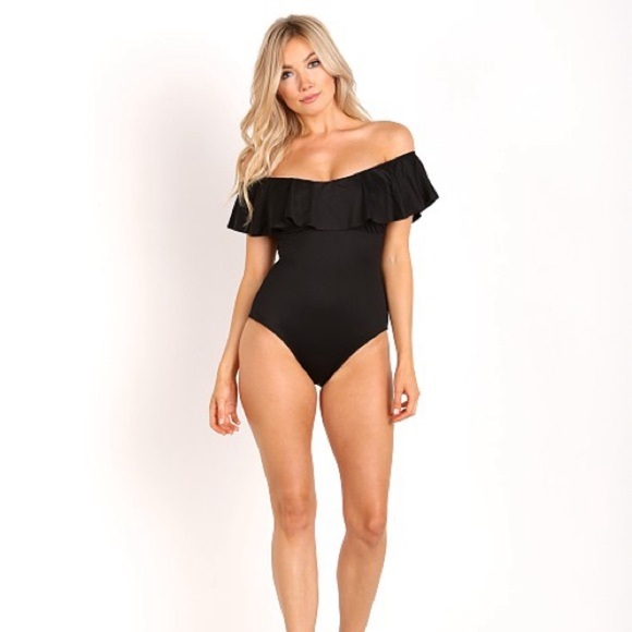 Eberjey black off-the-shoulder So Solid Margarita one-piece swimsuit - Medium - Picture 2 of 5